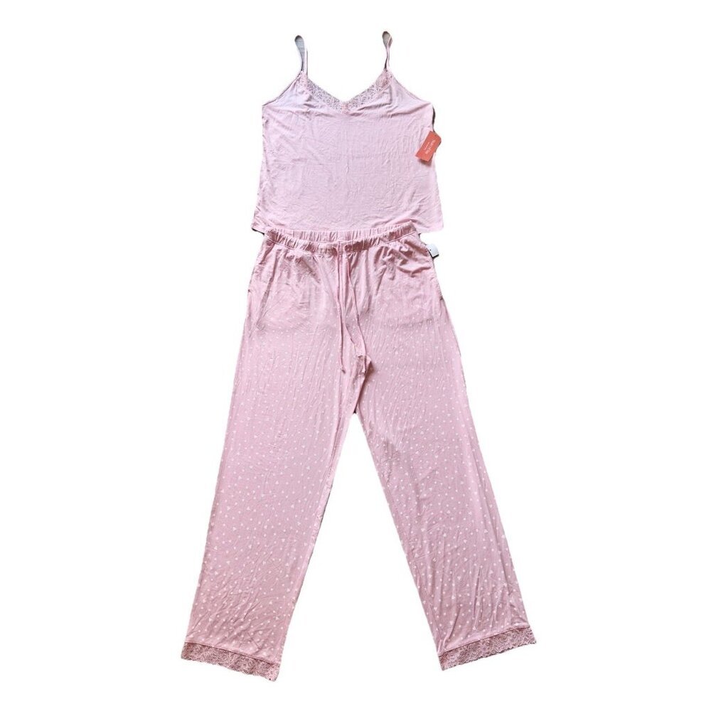 State of Day 2pc Pajama Set Pink Polka Dot Cami & Pants Women’s  NWT - Picture 3 of 6